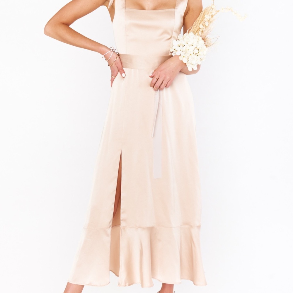 SHOW ME YOUR MUMU CLAIRE MIDI DRESS Champagne